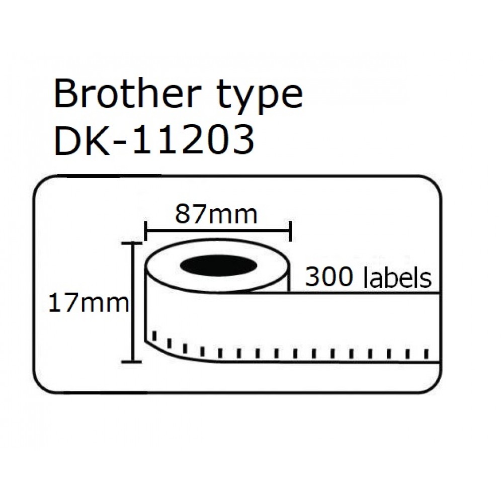 DK11203 DK-11203  Αυτοκόλλητη θερμική ετικέτα συμβατή Brother  87mmX17mm