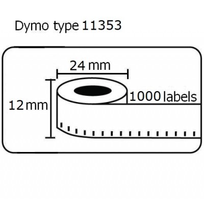 Ετικέτες Γενικής Χρήσης Συμβατή  Dymo 11353 24mmX12mm 1000τεμ.