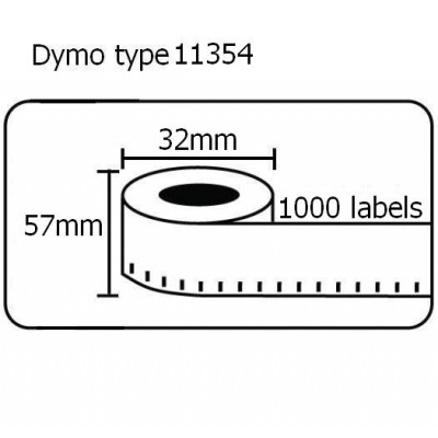 Ετικέτες Γενικής Χρήσης Συμβατή  Dymo 11354 57mmX32mm 1000τεμ.