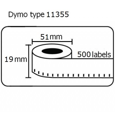 Ετικέτες Γενικής Χρήσης Συμβατή Dymo 11355 19mmX51mm 500τεμ.