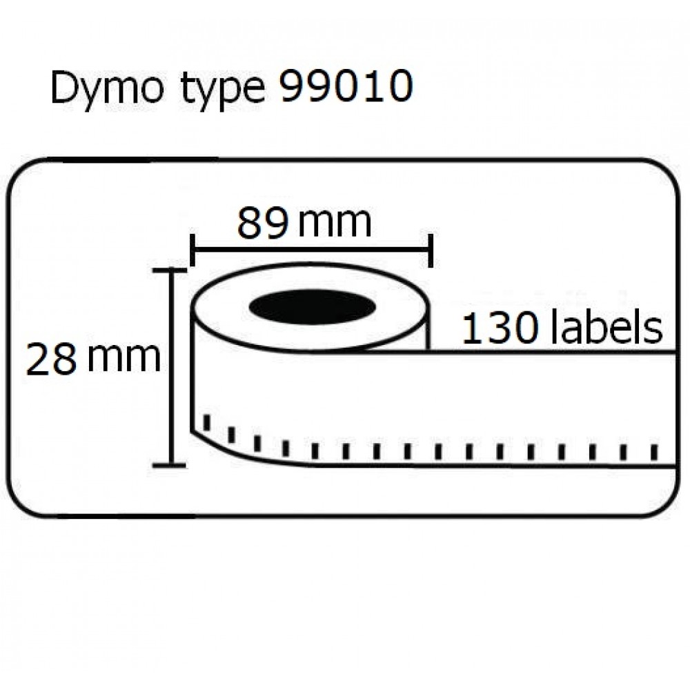 Ετικέτες Γενικής Χρήσης Χρώμα Κίτρινο Συμβατή  Dymo 99010 28mmX89mm 130τεμ.