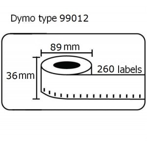 Ετικέτες Γενικής Χρήσης Συμβατή  Dymo Κίτρινη 99012 28mmX89mm 260τεμ.