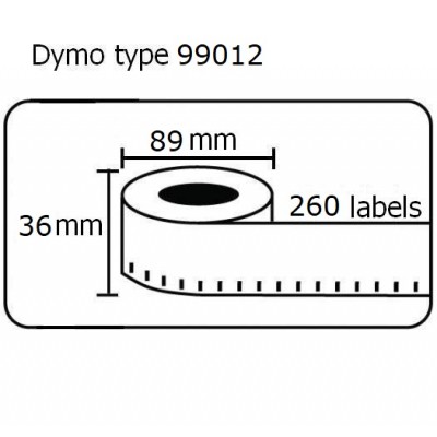 Ετικέτες Γενικής Χρήσης Συμβατή  Dymo 99012 36mmX89mm 260τεμ.
