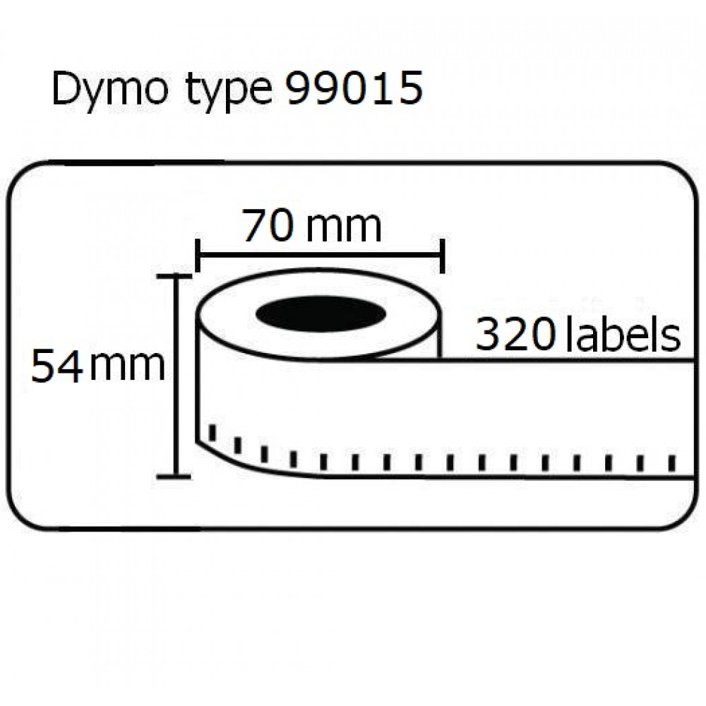 Ετικέτες Γενικής Χρήσης Συμβατή  Dymo 99015 54mmX70mm 320τεμ.