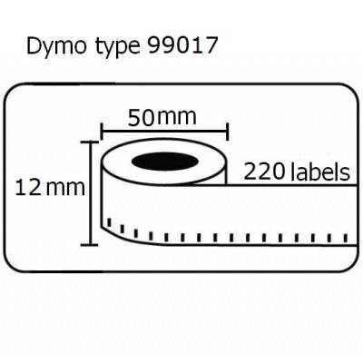 Ετικέτες Γενικής Χρήσης Συμβατή  Dymo 99017 12mmX50mm 220τεμ.