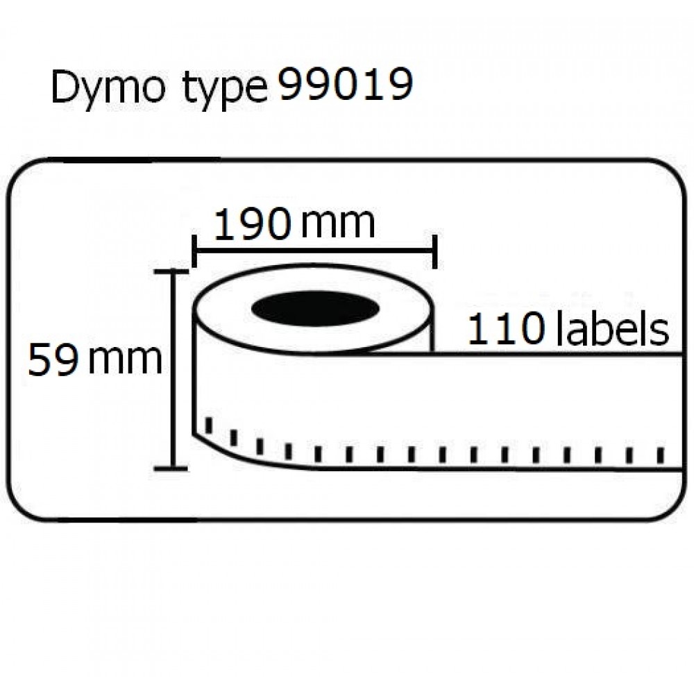 Ετικέτες Γενικής Χρήσης Συμβατή  Dymo 99019 59mmX190mm 110τεμ.