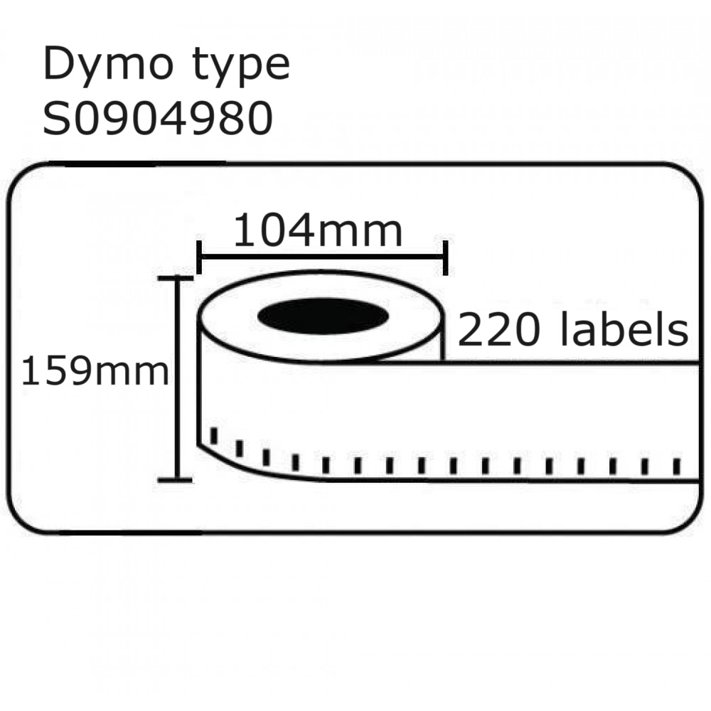 Ετικέτες Γενικής Χρήσης Συμβατή  Dymo S0904980 104mm*159mm 220τεμ.